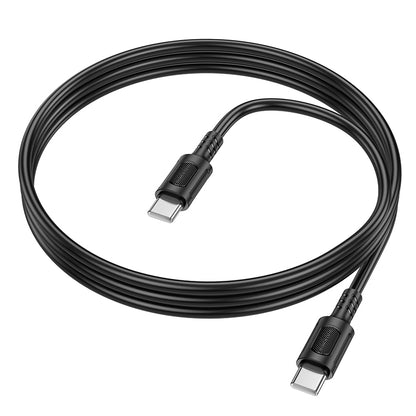 USB-C - USB-C adat- és töltőkábel Borofone BX111 Feliz, 60W, 1m, Fekete