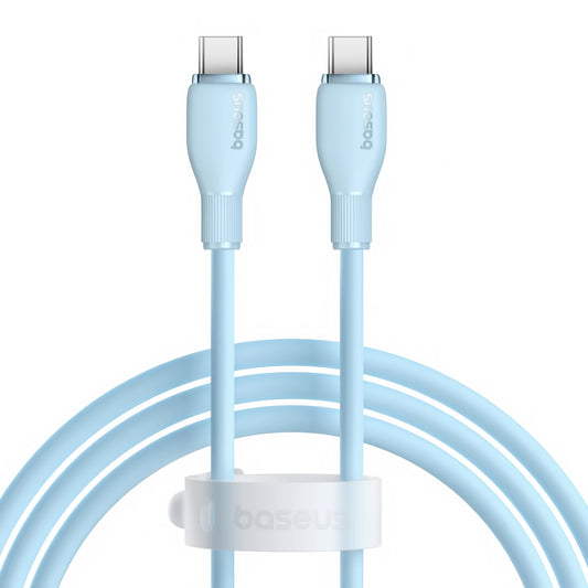 USB-C - USB-C adat- és töltőkábel Baseus Pudding, 100W, 1.2m, kék P10355702311-00