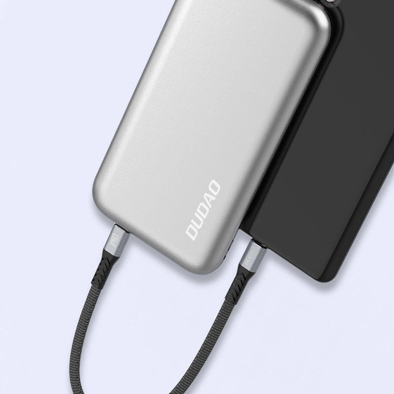 USB-C - USB-C Dudao L10C adat- és töltőkábel, 100W, 0.23m, Fekete