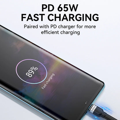 USB-C - USB-C WZK WNBCC2 adat- és töltőkábel, 65W, 2m, Fekete