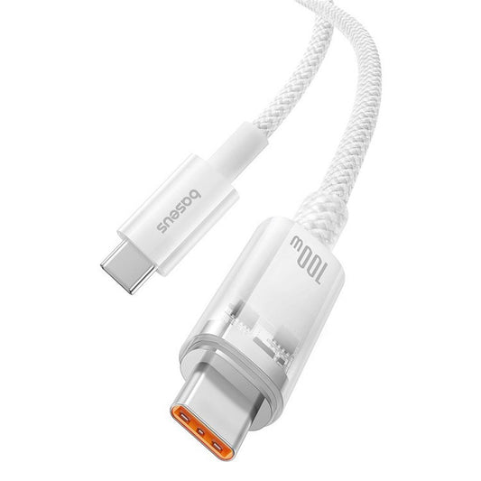 USB-C - USB-C Baseus Explorer adat- és töltőkábel, 100W, 2m, Fehér P10319703221-01