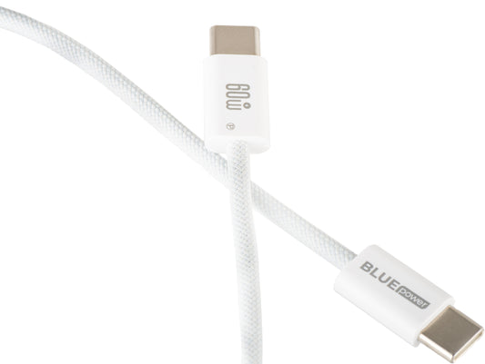 USB-C - USB-C adat- és töltőkábel Blue Power NB-Q273, 60W, 1m, Fehér