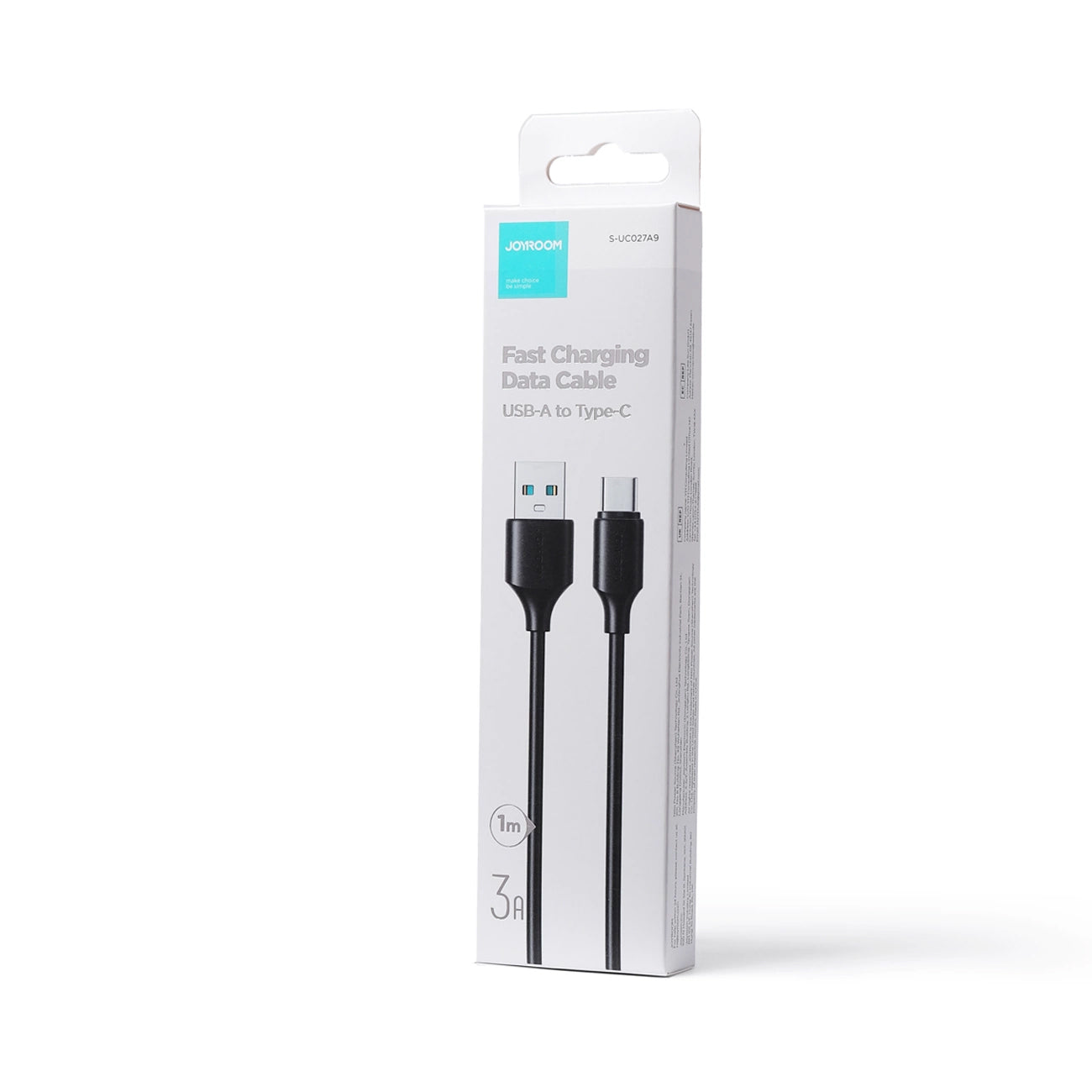 USB-A - USB-C Joyroom S-UC027A9 adat- és töltőkábel, 20W, 1m, Fekete