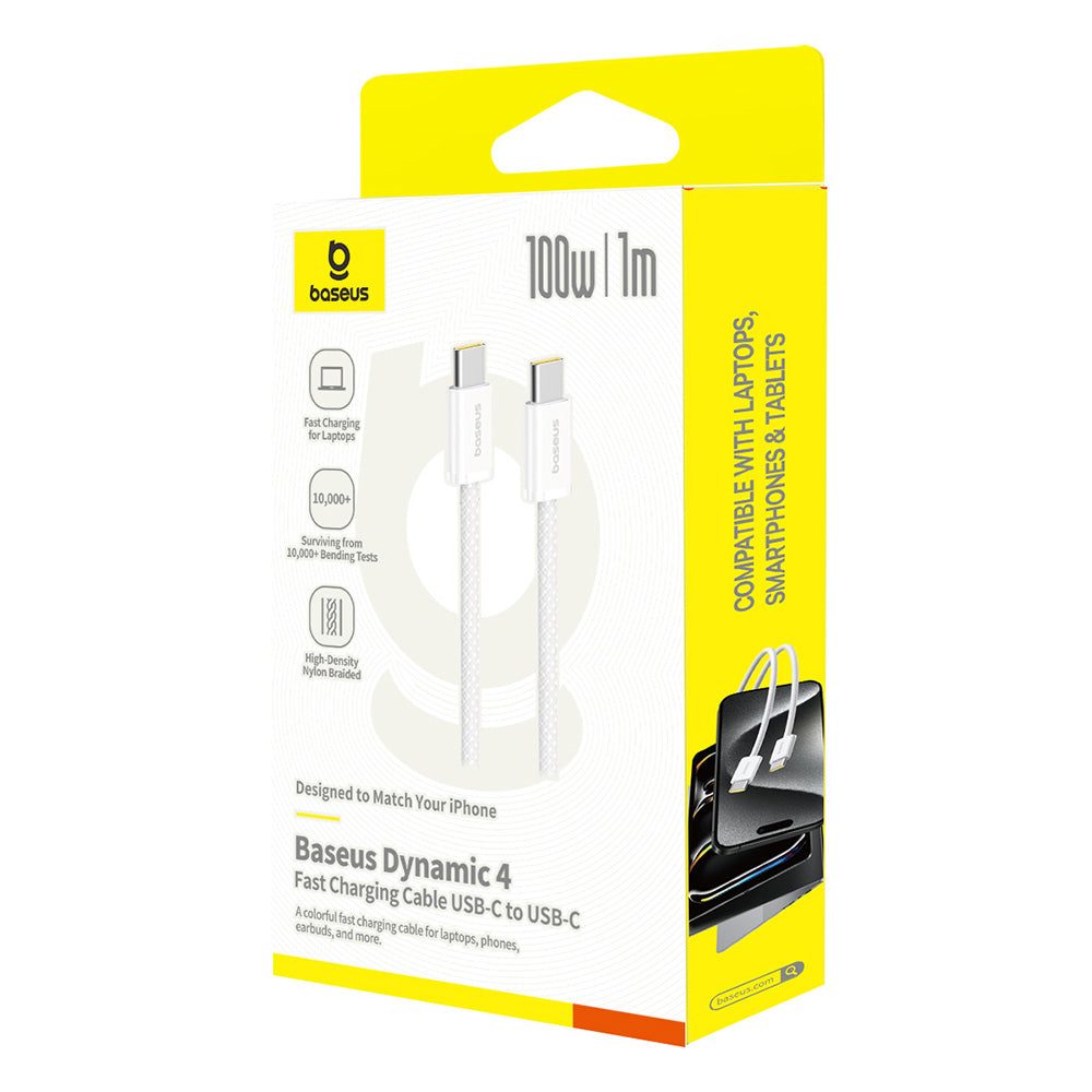 USB-C - USB-C Baseus Dynamic 4 sorozatú adat- és töltőkábel, 100W, 1m, Fehér P10381400211-00