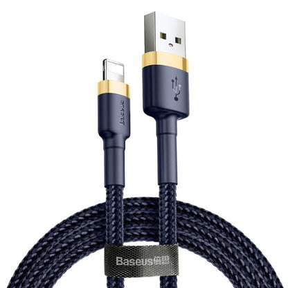USB-A - Lightning Baseus Cafule adat- és töltőkábel, 18W, 2m, sötétkék CALKLF-CV3