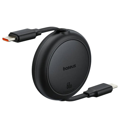 USB-C - USB-C Baseus Free2Pull Mini Retractable adat- és töltőkábel, 60W, 1m, Fekete P10364500111-01