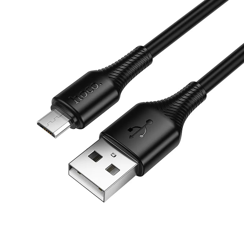 USB-A - microUSB HOCO X120 adat- és töltőkábel, 18W, 1m, Fekete
