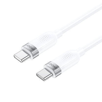 USB-C - USB-C adat- és töltőkábel BWOO BO-X315C, 100W, 1m, Fehér