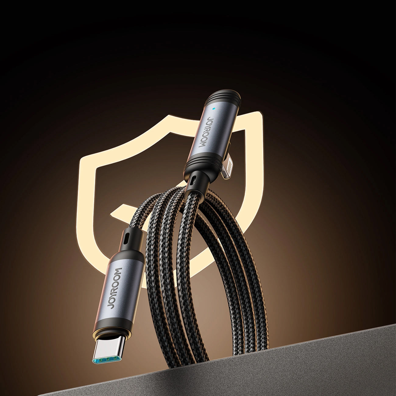 USB-C - Lightning Joyroom S-A56 EnjoyX Angled adat- és töltőkábel, 30W, 1.2m, Fekete