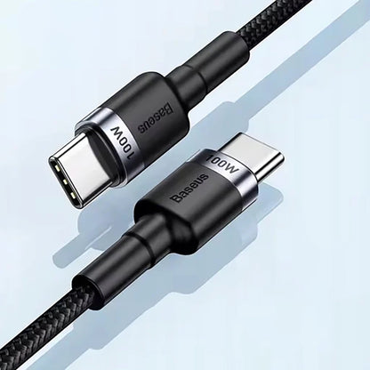 USB-C - USB-C Baseus Cafule adat- és töltőkábel, 100W, 2m, Szürke CATKLF-BLG1
