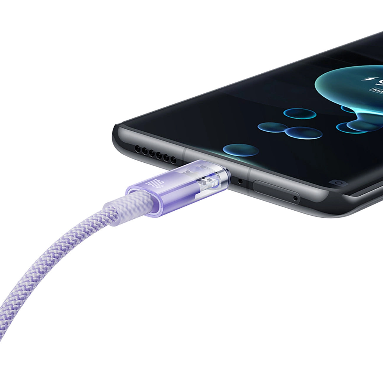 USB-A - USB-C Baseus Explorer adat- és töltőkábel, 100W, 1m, Lila CATS010405