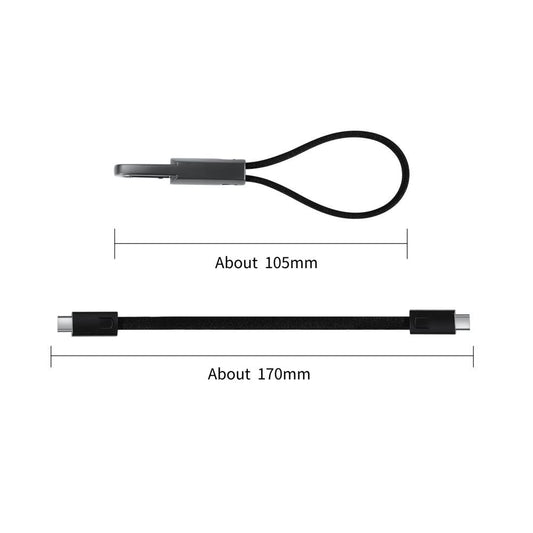 USB-C - USB-C Tech-Protect Ultraboost DNA kulcstartó adat- és töltőkábel, 60W, 0,17m, szürke