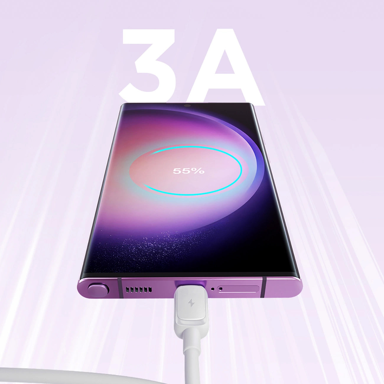USB-A - USB-C Joyroom S-A14 adat- és töltőkábel, 20W, 1.2m, Fehér