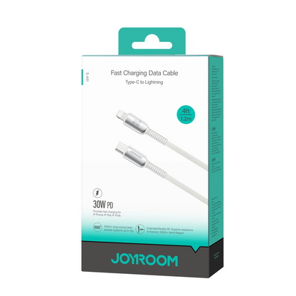 USB-C - Lightning Joyroom S-A51 adat- és töltőkábel, 30W, 1.2m, szürke