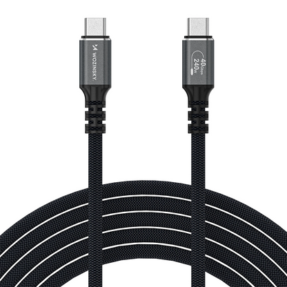 USB-C - USB-C adat- és töltőkábel WZK WPS-UY42S, 240W, 2m, Fekete