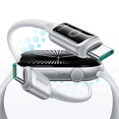USB-C - USB-C Joyroom S-A55 StarFlight Display adat- és töltőkábel, 100W, 1.2m, Fehér