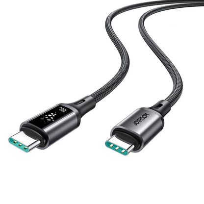 USB-C - USB-C adat- és töltőkábel Joyroom S-A60 StarTalk, 100W, 1.2m, Fekete