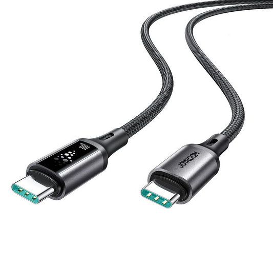 USB-C - USB-C adat- és töltőkábel Joyroom S-A60 StarTalk, 100W, 1.2m, Fekete