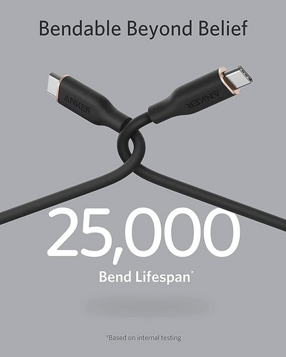 USB-C - USB-C adat- és töltőkábel Anker PowerLine III, 100W, 0.9m, Fekete A8552H11