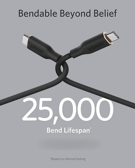 USB-C - USB-C adat- és töltőkábel Anker PowerLine III, 100W, 0.9m, Fekete A8552H11