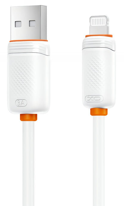 USB-A - Lightning XO Design NB302 adat- és töltőkábel, 18W, 1m, Fehér