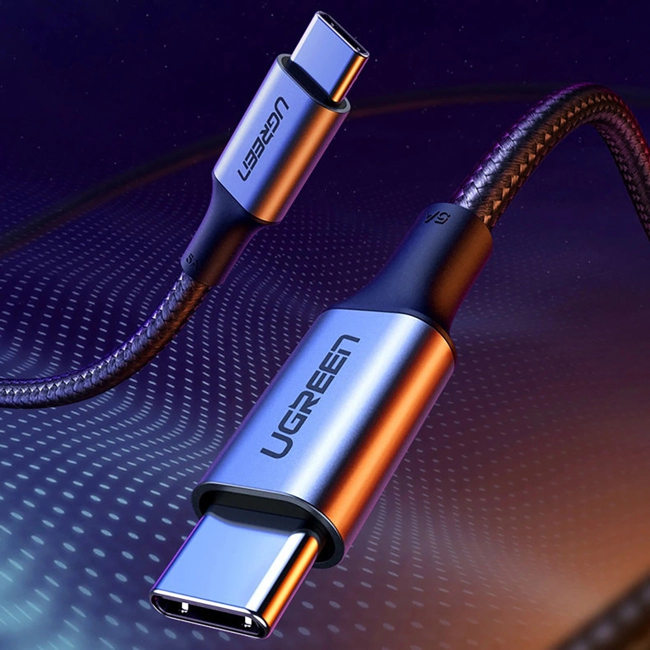 USB-C - USB-C UGREEN US316 adat- és töltőkábel, 100W, 3m, szürke
