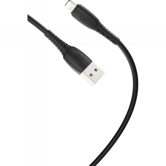 USB-A - Lightning XO Design NB-P163 adat- és töltőkábel, 18W, 1m, Fekete