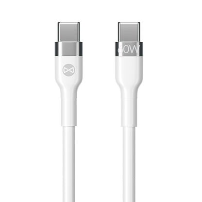 USB-C - USB-C Forever Flexible adat- és töltőkábel, 60W, 2m, Fehér