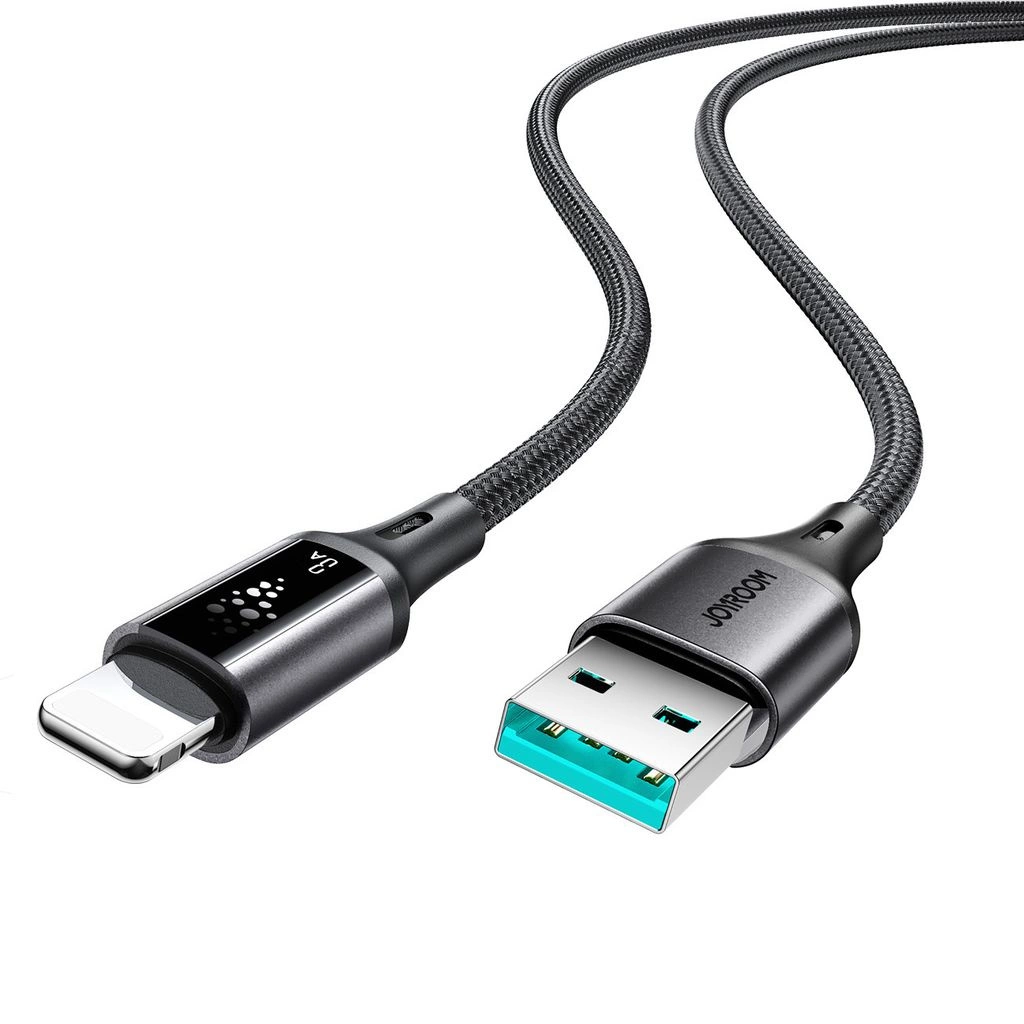 Adat- és Töltőkábel USB-A - Lightning Joyroom S-A60 StarTalk, 18W, 1.2m, Fekete
