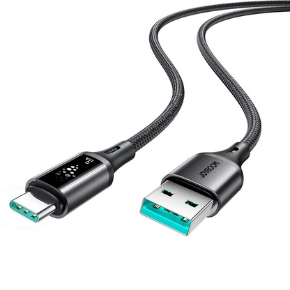 USB-A - USB-C adat- és töltőkábel Joyroom S-A60 StarTalk, 18W, 1.2m, Fekete