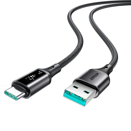 USB-A - USB-C adat- és töltőkábel Joyroom S-A60 StarTalk, 18W, 1.2m, Fekete