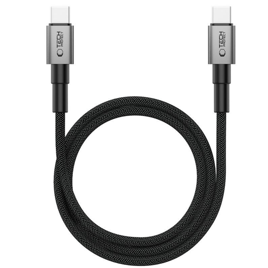 USB-C - USB-C Tech-Protect Ultraboost DNA MagTwist adat- és töltőkábel, 100W, 2m, szürke