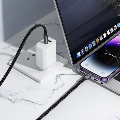 USB-C - USB-C HOCO X125 adat- és töltőkábel, 60W, 1m, Fehér