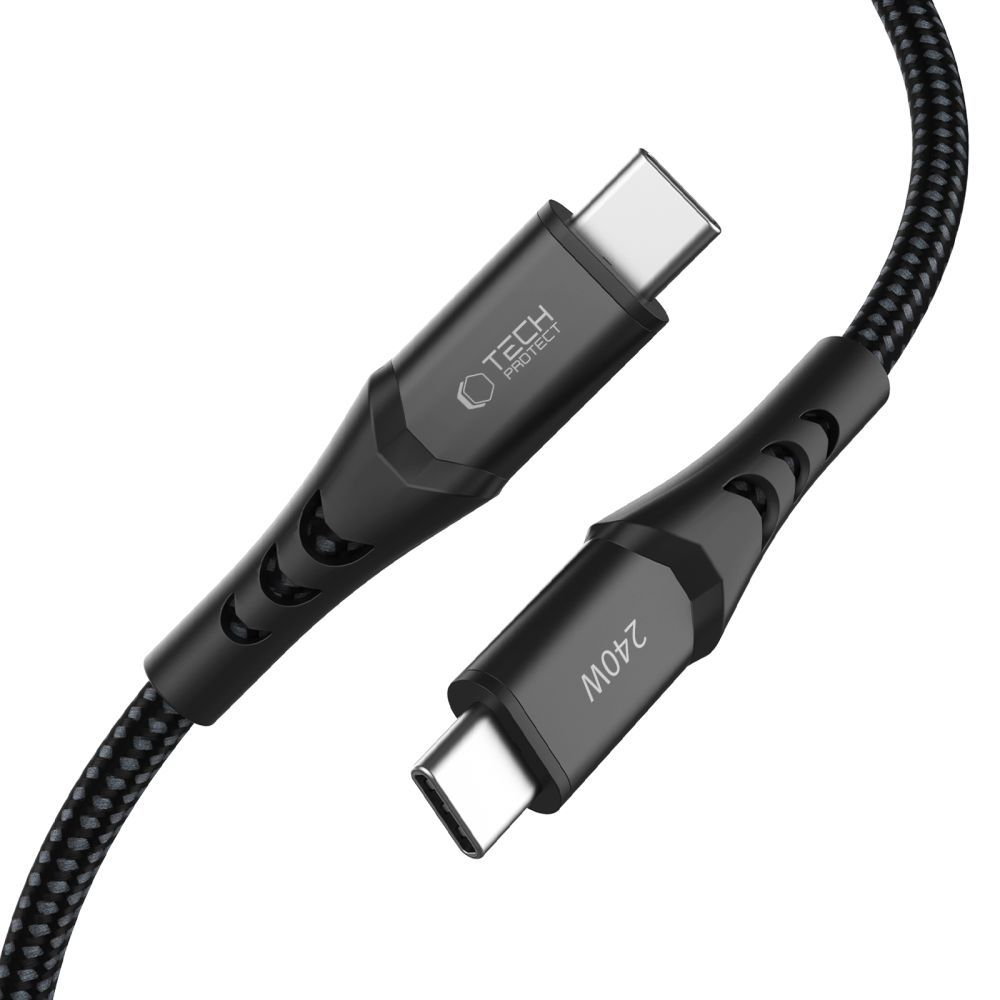 USB-C adat- és töltőkábel - USB-C Tech-Protect UB11T Ultraboost, 240W, 1m, fekete