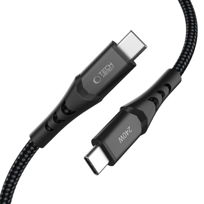 USB-C adat- és töltőkábel - USB-C Tech-Protect UB11T Ultraboost, 240W, 1m, fekete