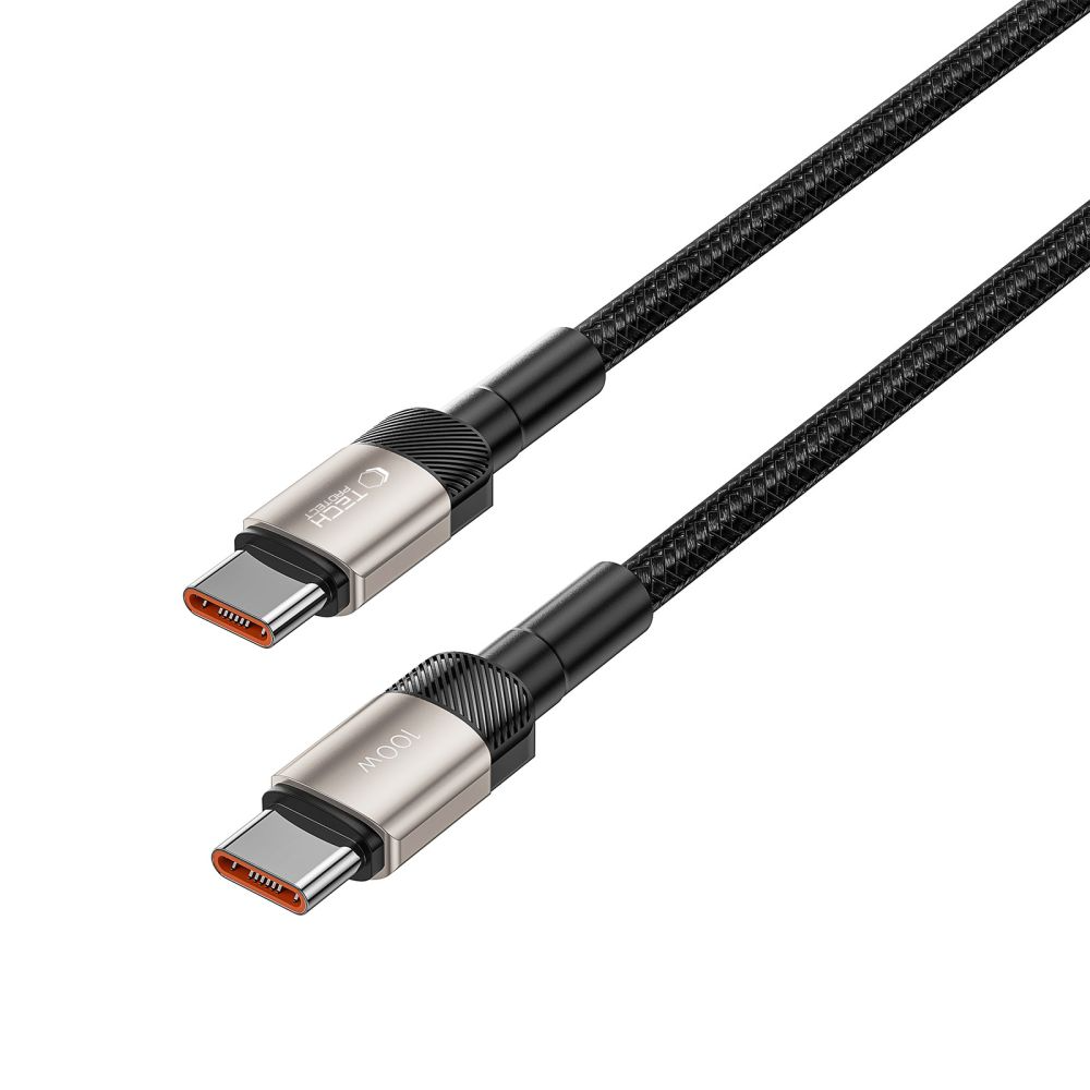 USB-C adat- és töltőkábel - USB-C Tech-Protect Ultraboost EVO, 100W, 1m, Ezüst
