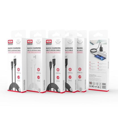 USB-A - microUSB adat- és töltőkábel XO Design NB235, 18W, 1m, Fekete
