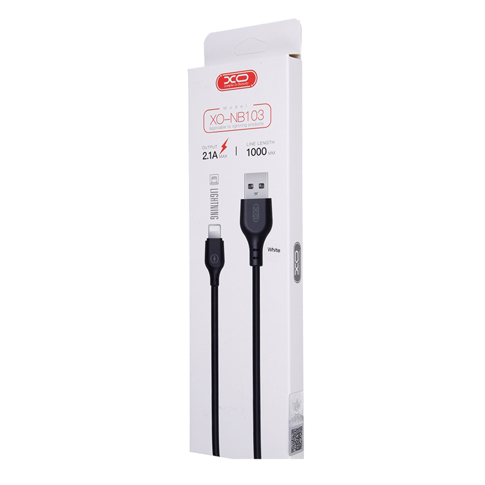 Adat- és töltőkábel USB-A - Lightning XO Design NB103, 18W, 1m, fehér 