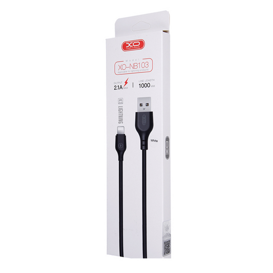 Adat- és töltőkábel USB-A - Lightning XO Design NB103, 18W, 1m, fehér 