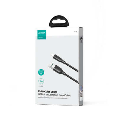 USB-A - Lightning adat- és töltőkábel Joyroom S-A34, 18W, 1m, fekete