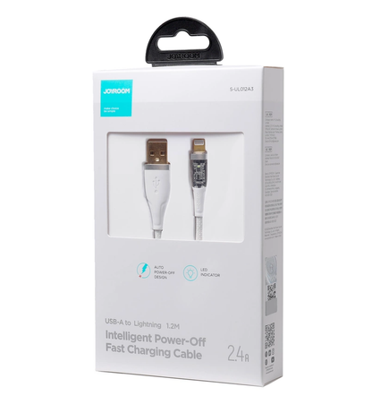 USB-A to Lightning Data and Charging Cable Joyroom S-UL012A3, 18W, 1.2m, White