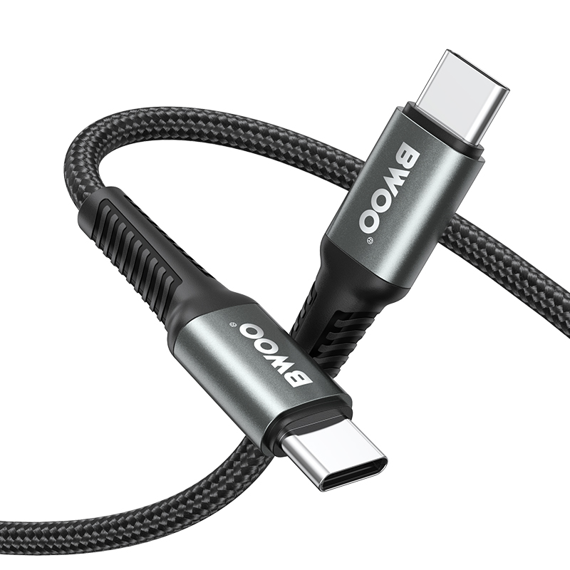 USB-C adat- és töltőkábel - USB-C BWOO BO-X288C-C, 60W, 1m, Fekete