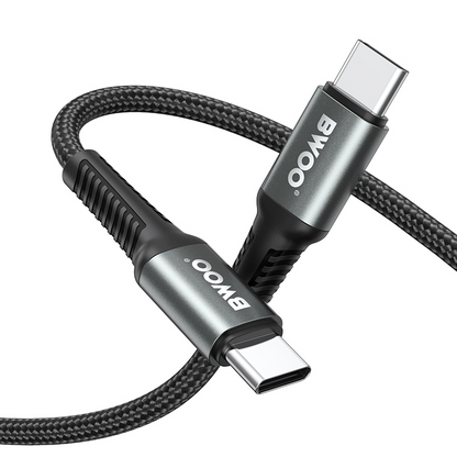 USB-C adat- és töltőkábel - USB-C BWOO BO-X288C-C, 60W, 1m, Fekete