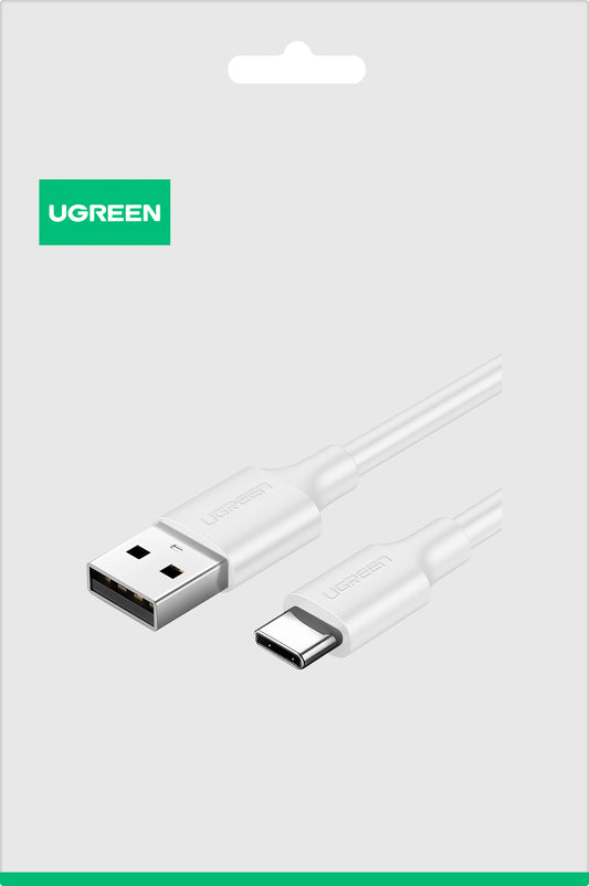 USB-A - USB-C UGREEN US287 adat- és töltőkábel, 18W, 1,5m, fehér