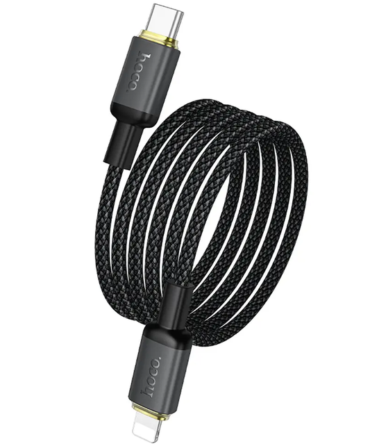 USB-C - Lightning HOCO X128 Benefit adat- és töltőkábel, 30W, 1m, fekete
