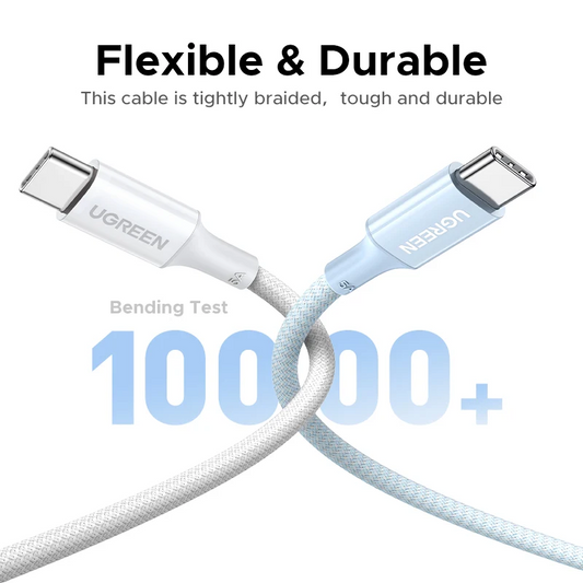 USB-C adat- és töltőkábel - USB-C UGREEN L502 (35221), 100W, 2m, fehér