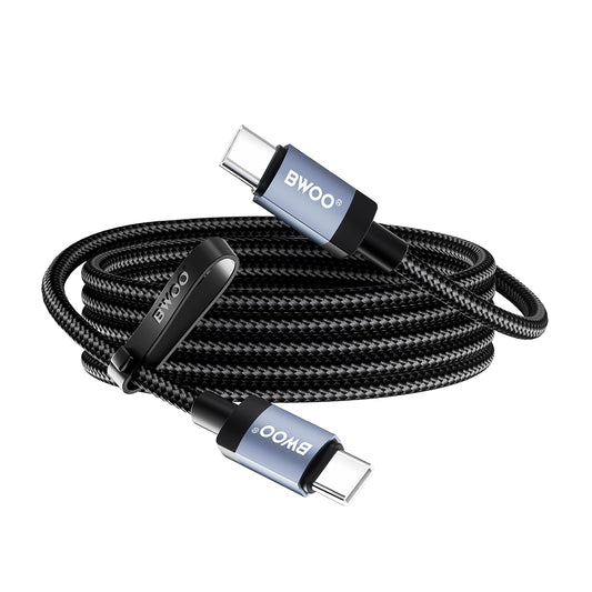 USB-C adat- és töltőkábel - USB-C BWOO BO-X401CC, 65W, 1m, fekete
