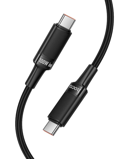 Adat- és töltőkábel USB-C - USB-C HOCO U153 Extreme, 100W, 1,2m, Fekete