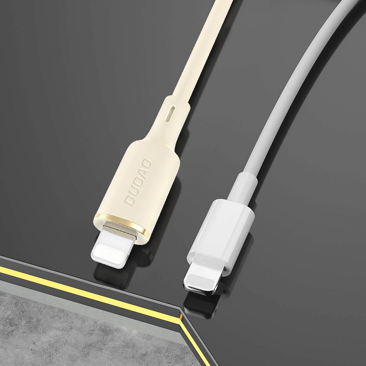 USB-A - Lightning Dudao L7SL adat- és töltőkábel, 18W, 1m, bézs