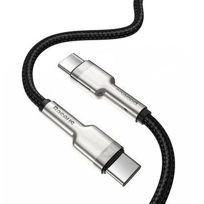 USB-C - USB-C Baseus Cafule adat- és töltőkábel, 100W, 2m, Fekete CATJK-D01